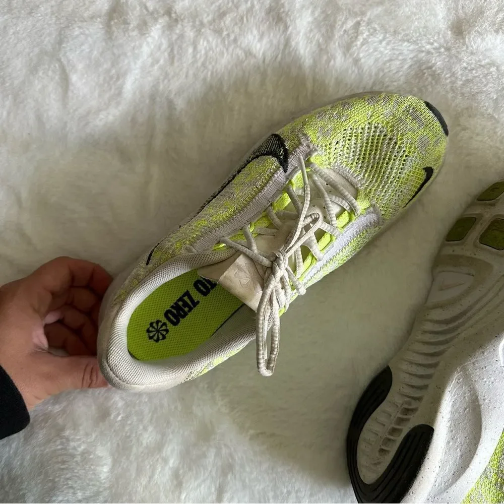 Nike Women's SuperRep Go 3 Flyknit Sneakers Neon Yellow White Size 7